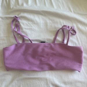 Pac Sun purple ribbed bandeau top